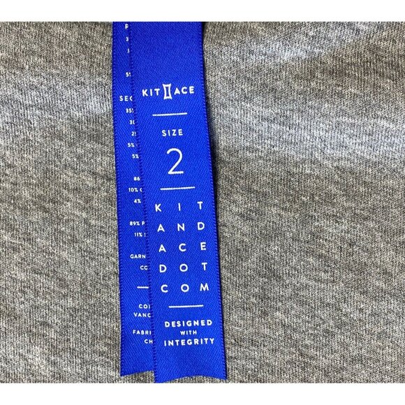 Kit & Ace Romper sz 2 women raglan fleece sweatshirt gray grey cotton cashmere - Picture 4 of 6